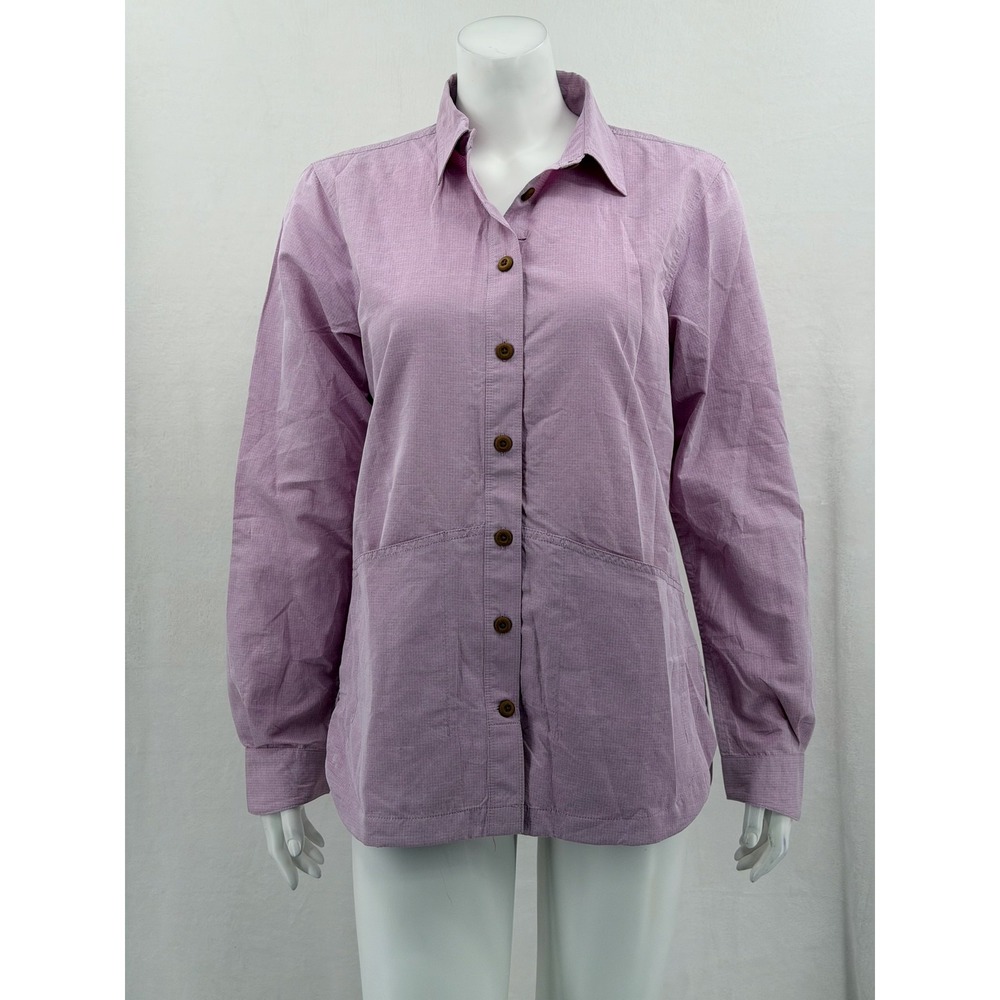 Duluth Trading Top Womens Small Purple Button Up Heirloom Gardening Outdoors